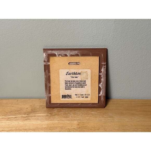 Decorative Horse Tile - Vintage 90s Earthtones Arizona Horse Tile Art - Picture 2 of 3